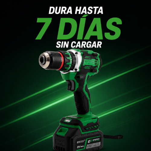 Kit Completo de Taladro y Atornillador Profesional + REGALO: 2 Baterías y Maletín con Accesorios