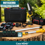 Motosierra Eléctrica Portátil con 4 Baterías Bivolt + REGALO: Bolsa de Herramientas Multiuso - Comprá 1 y Llevá 2