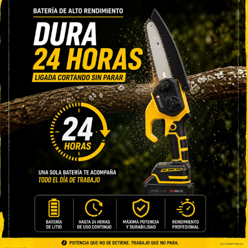 Motosierra Eléctrica Portátil con 4 Baterías Bivolt + REGALO: Bolsa de Herramientas Multiuso - Comprá 1 y Llevá 2